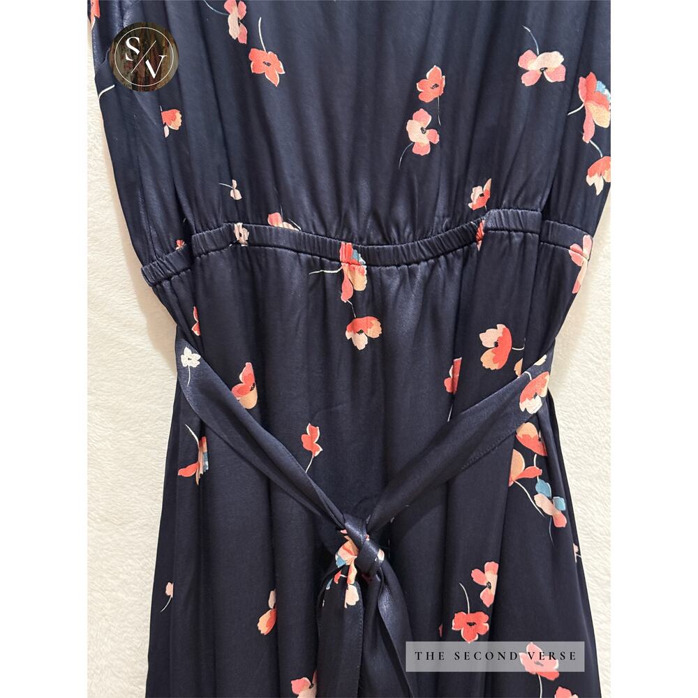 J. Jill Sleeveless Navy Floral Silky Maxi Dress Plus Size 4X - Picture 6 of 10